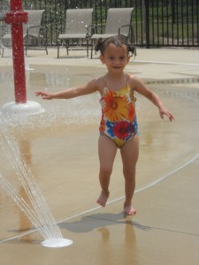 Playing at the pool